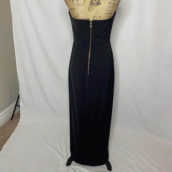 Shona Joy Black Strapless Draped Tulip Sweetheart Dress - Picture 6 of 11